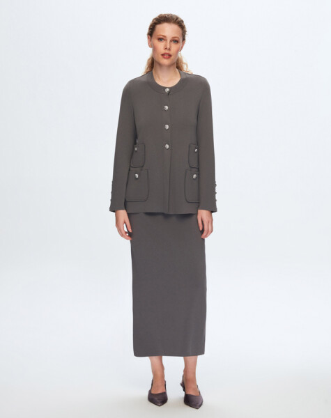 T24K-2010 A Cut Pencil Skirt - 3