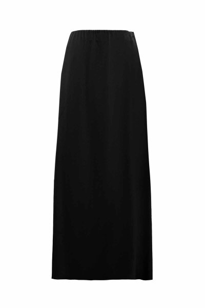 Asymmetrical Cut Black Cupro Skirt 