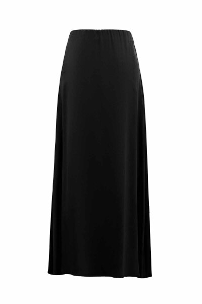 Asymmetrical Cut Black Cupro Skirt - MISS DALIDA (1)
