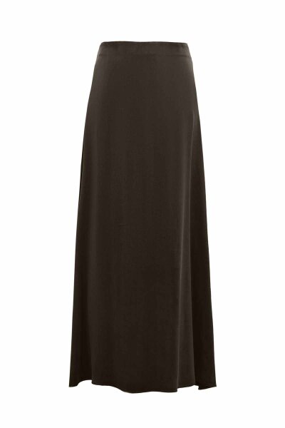 Asymmetrical Cut Brown Cupro Skirt 