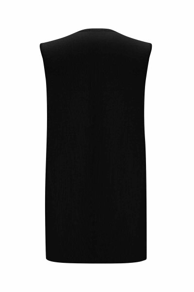 Basic Sleeveless Knitted Black Tunic - MISS DALIDA (1)