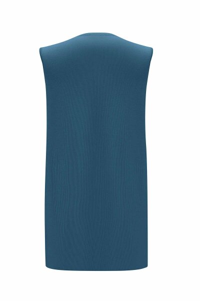 Basic Sleeveless Knitted Dark Blue Tunic - 2