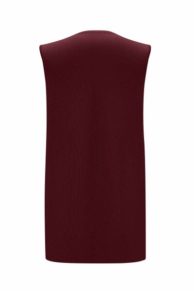 Basic Sleeveless Knitted Dark Burgundy Tunic - MISS DALIDA (1)