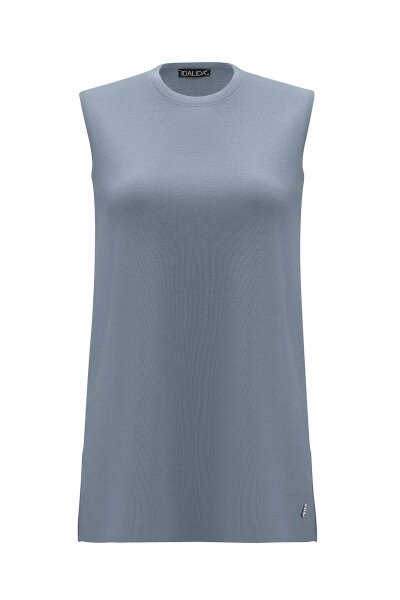 Basic Sleeveless Knitted Grey Tunic 