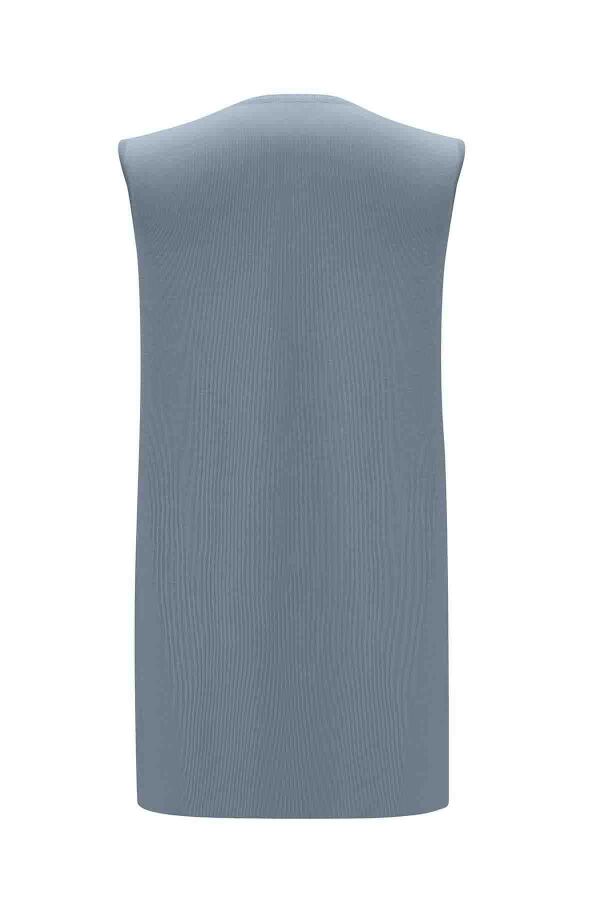 Basic Sleeveless Knitted Grey Tunic - 2