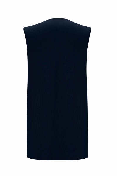 Basic Sleeveless Knitted Navy Blue Tunic - MISS DALIDA (1)