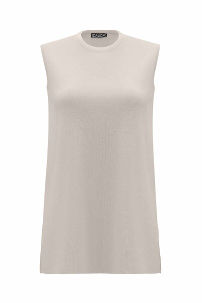 Basic Sleeveless Knitted Stone Tunic 