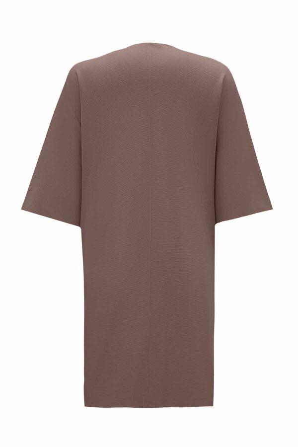 Beli Kuşaklı Triko Vizon Hırka - 2