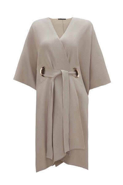 Belted Knit Stone Cardigan - 1