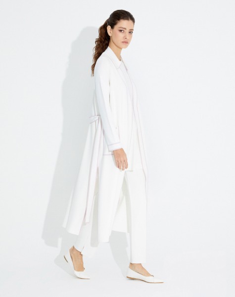 Belted Long Cardigan with Side Slits - 4