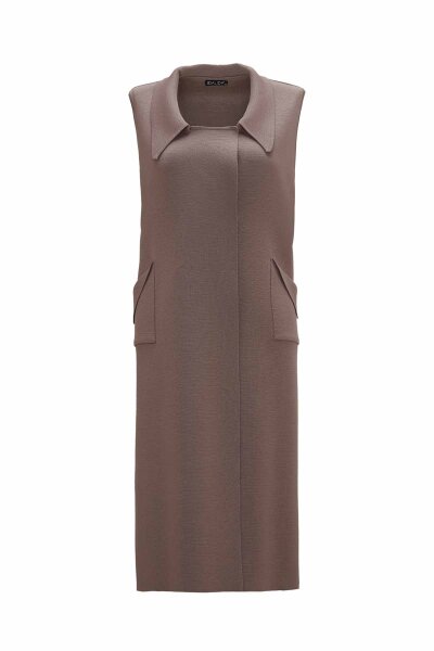 Cep Detaylı Triko Vizon Yelek 