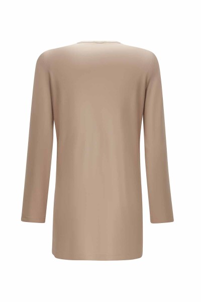 Çiçek Broşlu Düz Renk Basic Tunik - 3