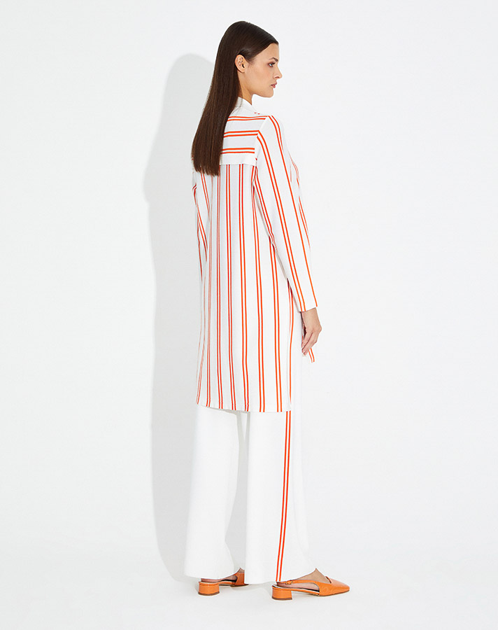 Colored Side Striped Wide Leg Trousers - 2
