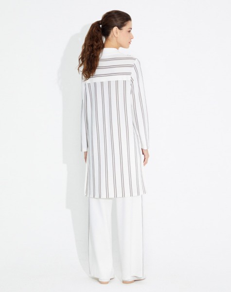 Colored Side Striped Wide Leg Trousers - 4