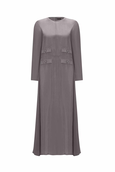 T25Y-4035 Cupro Dress with Pocket Cover - 10
