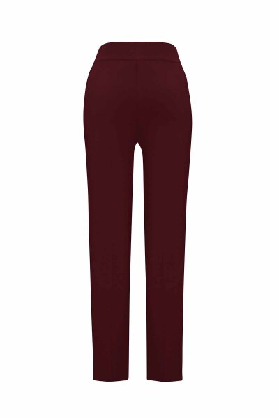 Dar Paça Triko Koyu Bordo Pantolon - 2