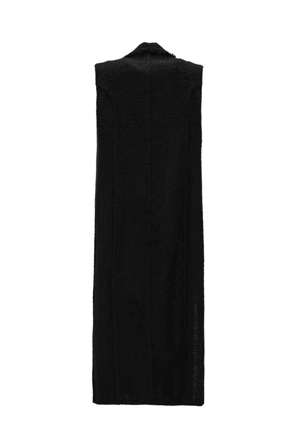 Double Breasted Tweed Black Jacket - 2