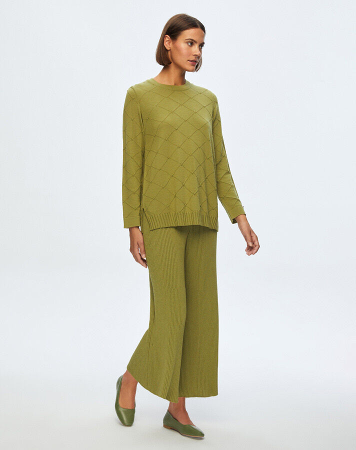 T24K-7012 Rubber Knit Trousers Skirt - 2