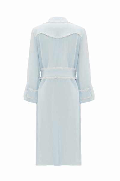 Fringe Detail Linen Trench Coat - 3
