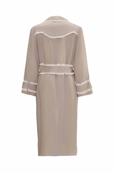 Fringe Detail Linen Trench Coat - 15