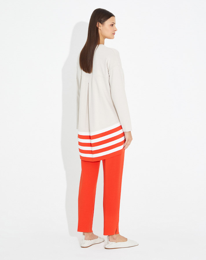 Hemline Colored Striped Knitwear Tunic - 7