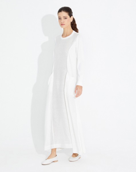 Knitwear Linen Pocket Long Dress - 4