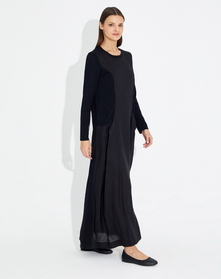 Knitwear Linen Pocket Long Dress - 6
