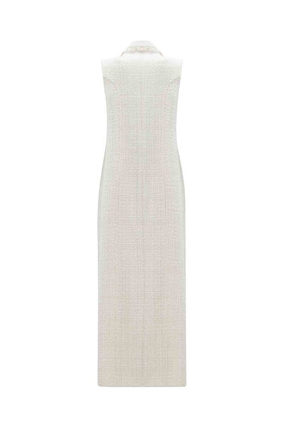 Kruvaze Kesim Tüvit Ekru Ceket - 2