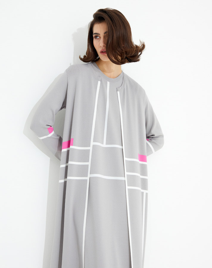 Line Detailed Sleeveless Knitwear Dress - 1