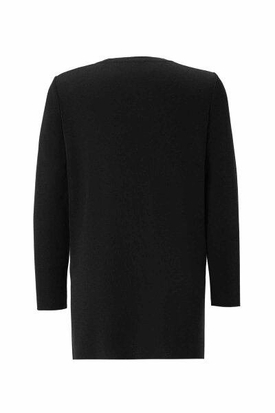 Long Sleeve Basic Black Knit Tunic - MISS DALIDA (1)