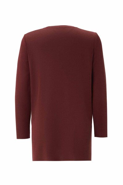 Long Sleeve Basic Burgundy Knit Tunic - 2