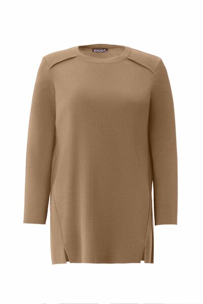 Long Sleeve Basic Camel Knit Tunic 