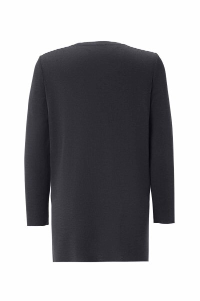 Long Sleeve Basic Dark Grey Knit Tunic - 2