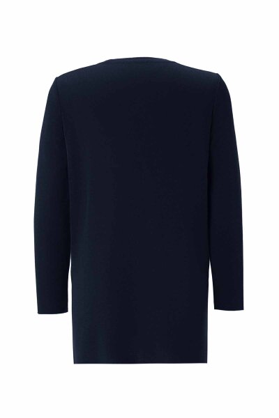 Long Sleeve Basic Navy Blue Knit Tunic - MISS DALIDA (1)