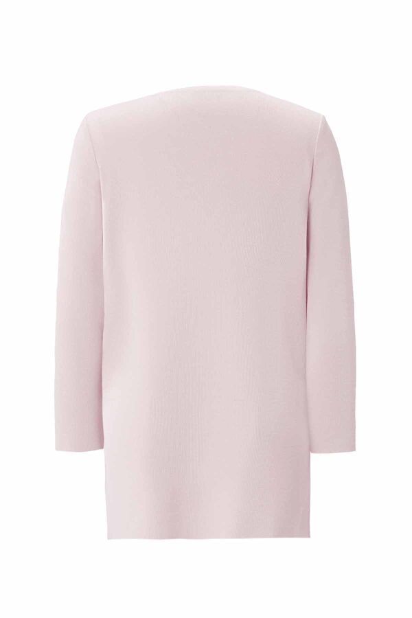 Long Sleeve Basic Powder Pink Knit Tunic - 2