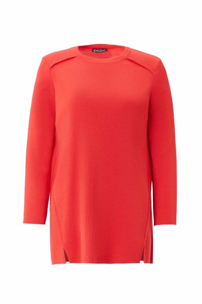 Long Sleeve Basic Red Knit Tunic - MISS DALIDA
