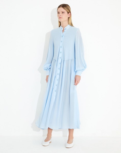Matte Buttoned Knitwear Cupra Dress - 2