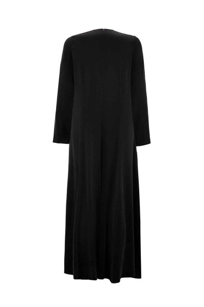 Pocket Detailed Plain Black Dress - MISS DALIDA (1)