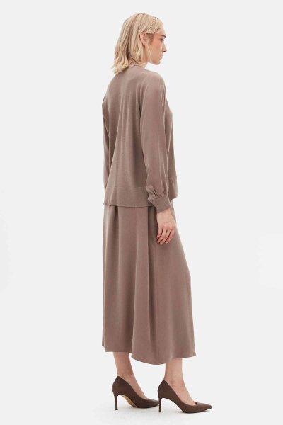 Pocketed Vizon Cupro Skirt - 5