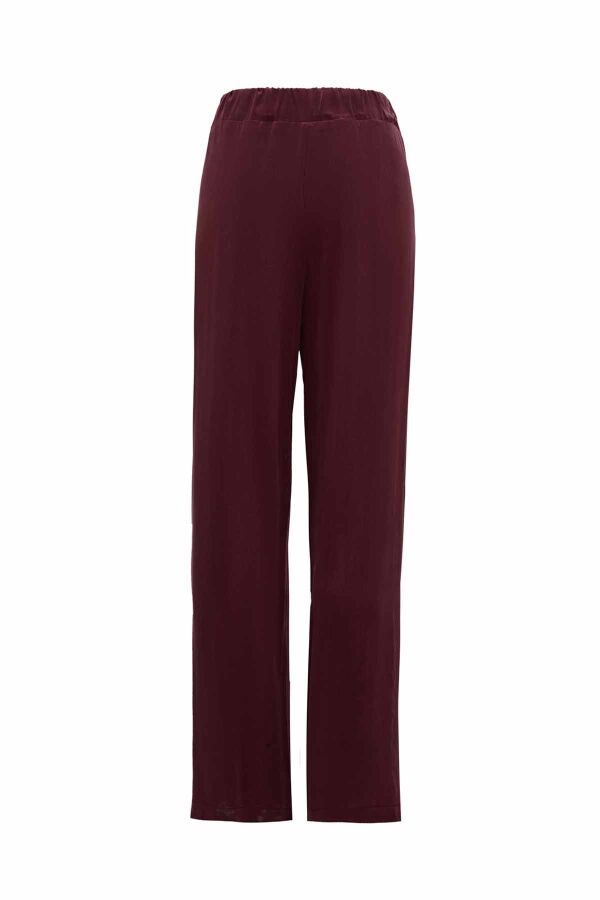 Rahat Kesim Cupro Bordo Pantolon - 1