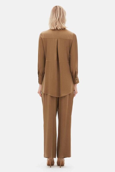 Relaxed Fit Cupro Camel Pants - 5