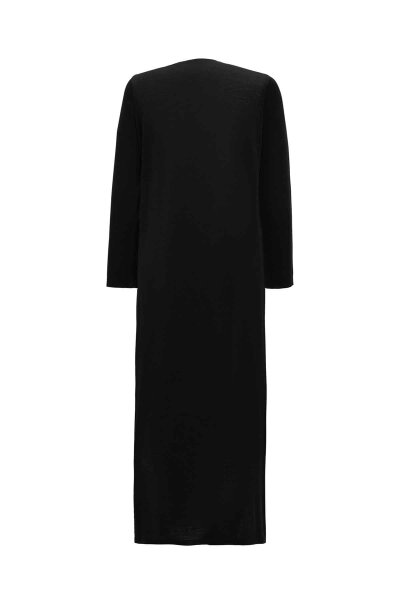 Relaxed Fit Round Neck Black Dress - 1
