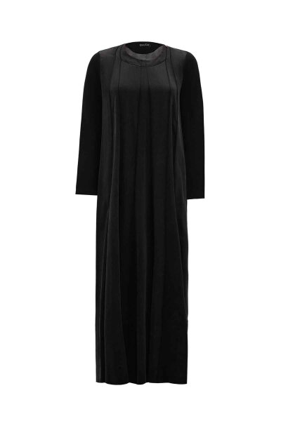 Relaxed Fit Round Neck Black Dress - 2