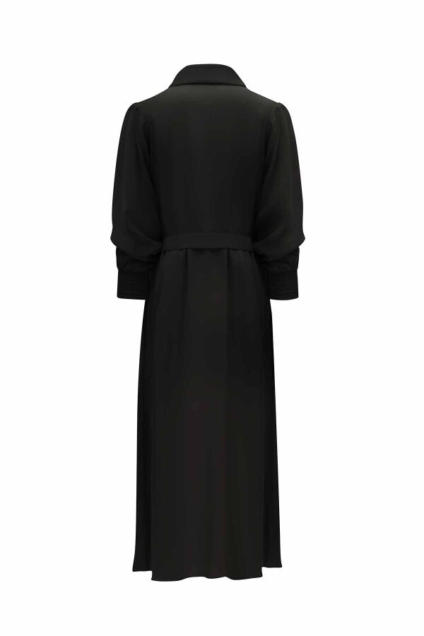 Rib Detailed Shawl Collar Cape - 12