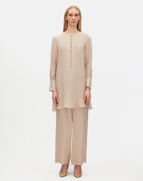 Round Neck Brit Detail Tunic - 2