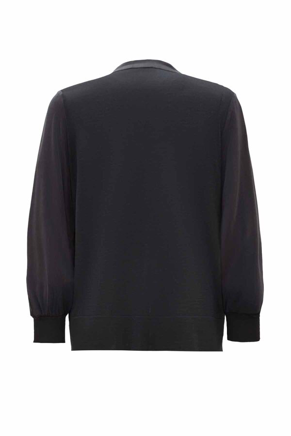 Round Neck Zippered Solid Dark Grey Coat - 2