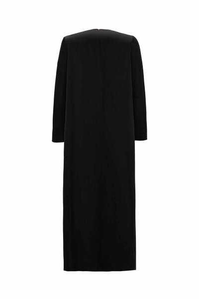 Ruched Waist Black Cupro Dress - MISS DALIDA (1)