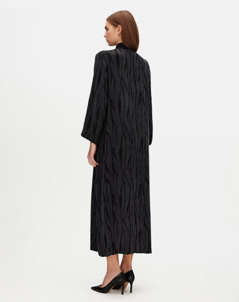 Shirt Collar Jacquard Cupro Dress - 2