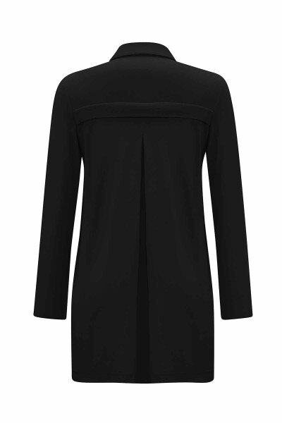 Shirt Collar Solid Color Tunic - 7