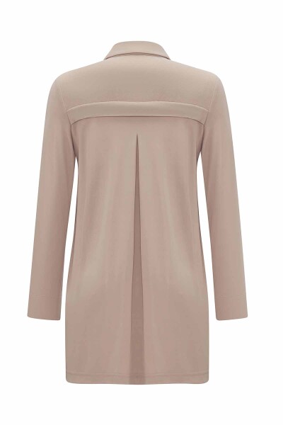 Shirt Collar Solid Color Tunic - 3